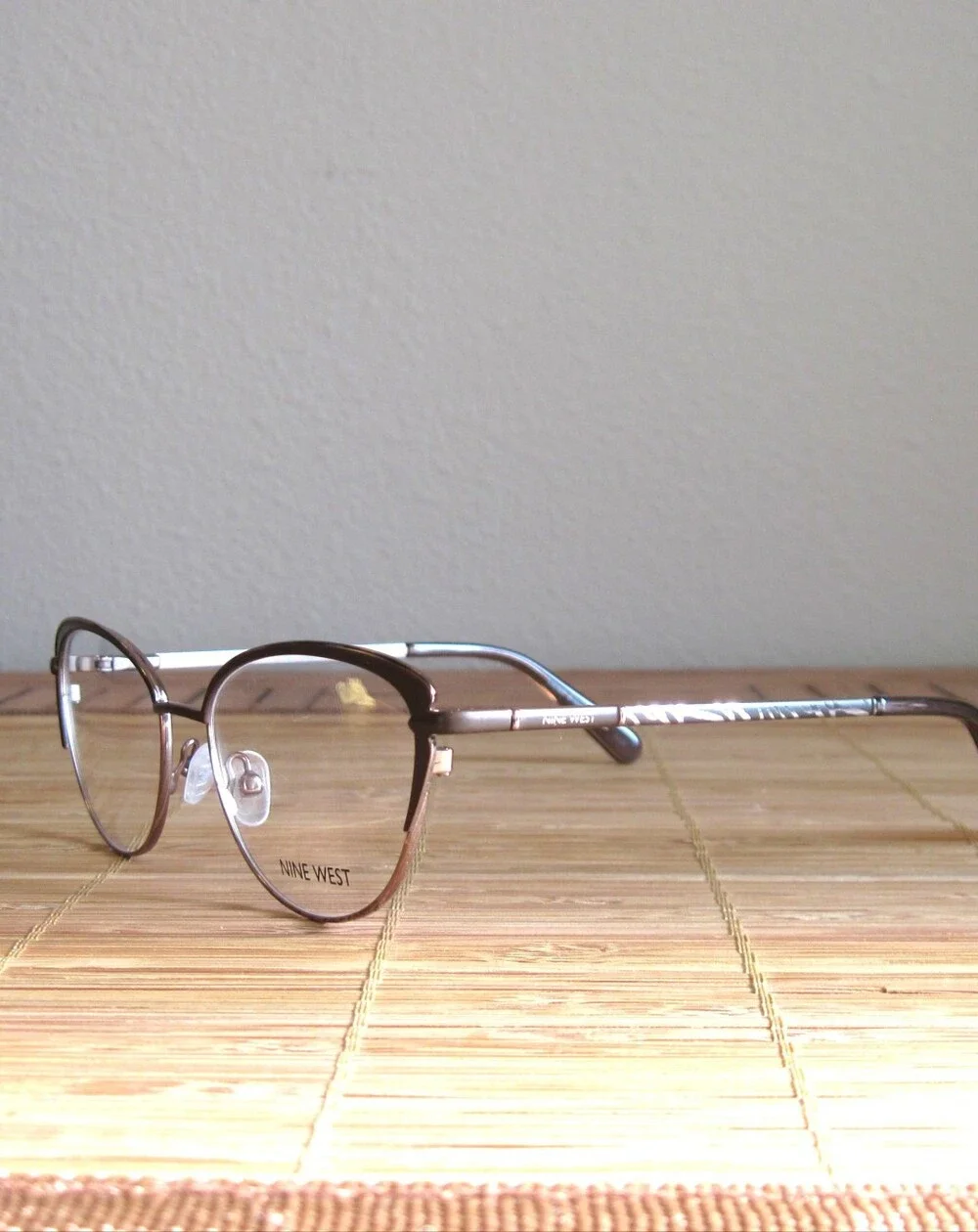 Nine West Brown Metal Cat-Eye Glasses with Subtle Bronze Tone